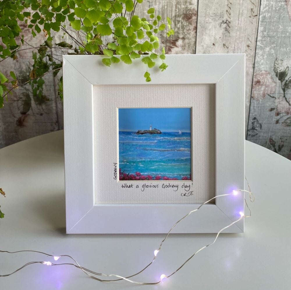 Godrevy (pink) - Mini Framed Print