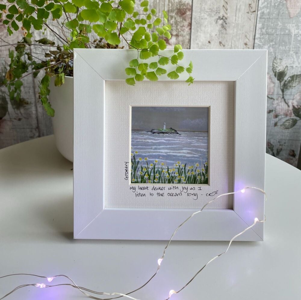 Godrevy (grey) - Mini Framed Print