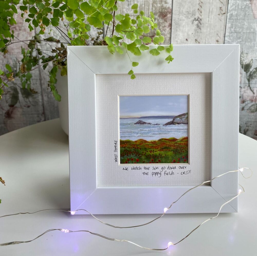 West Pentire (grey) - Mini Framed Print