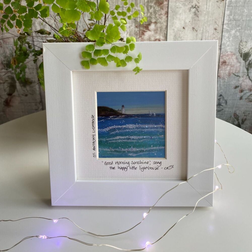 St. Anthony Lighthouse - blue Mini Framed Print