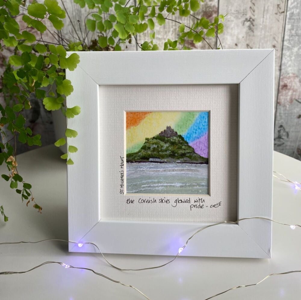 St. Michael;s Mount (rainbow) - Mini Framed Print