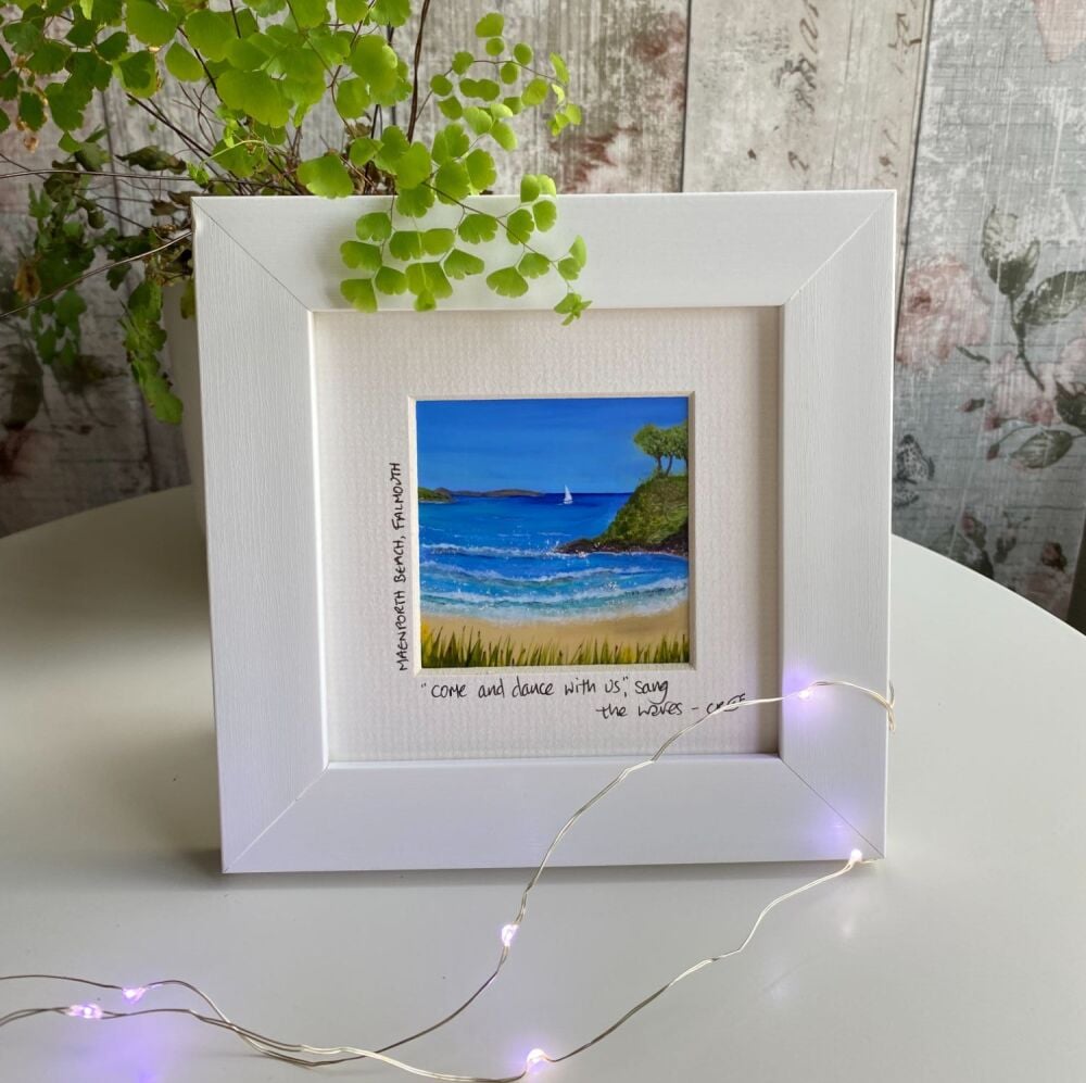 Falmouth - Maenporth Beach - Mini Framed Print