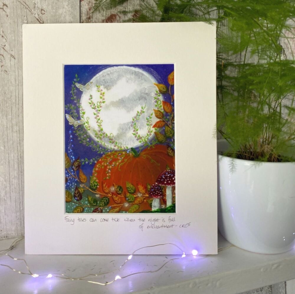 Fairy tales can come true when the night is full of enchantment - Mounted print