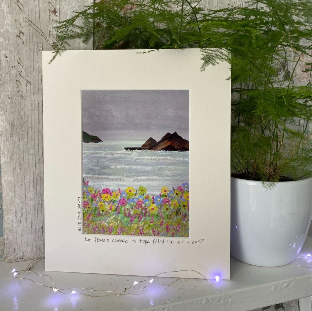 Hope Cove as Hope filled the air - Mounted print