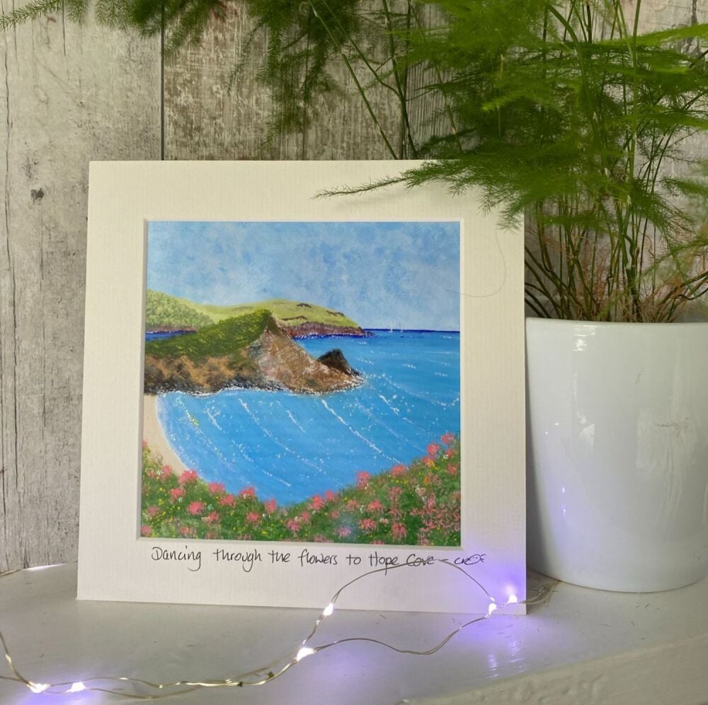 Hope Cove dancing (Square) - Mounted print