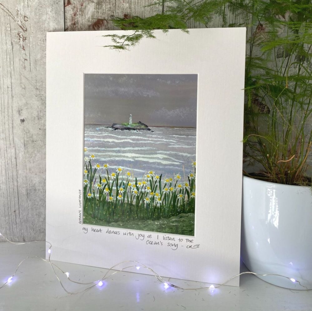 Godrevy, ocean song - Mounted print