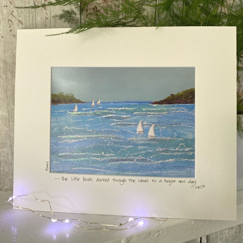 Fowey, bright new day -Mounted Print