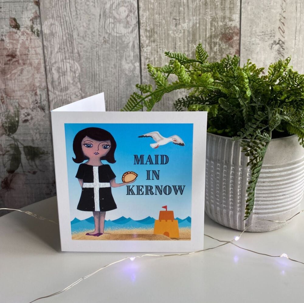 Maid in Kernow (Blue) - Square Card