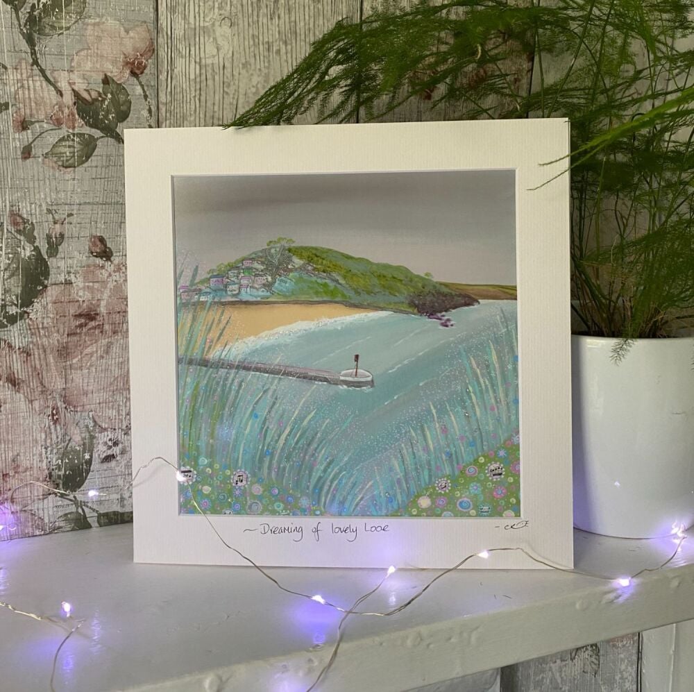 Looe - grey - Mounted print