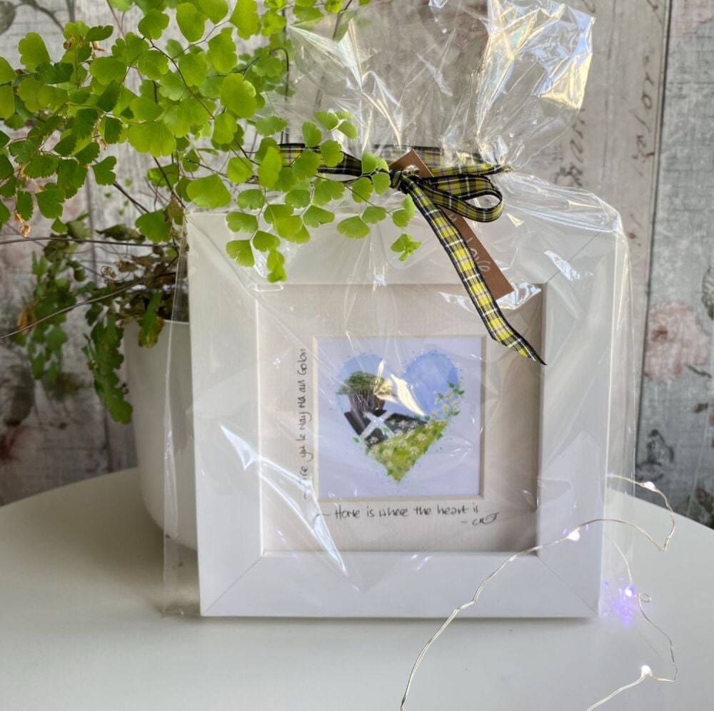 Kernow Heart  - Gift wrapped mini framed print