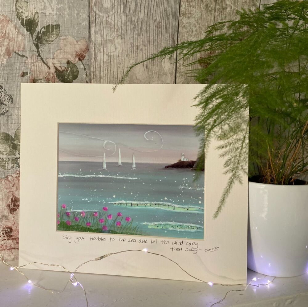 Sing your troubles (long) - Mounted Print