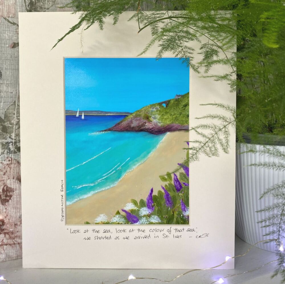 St Ives - Porthminster Beach - Mounted Print