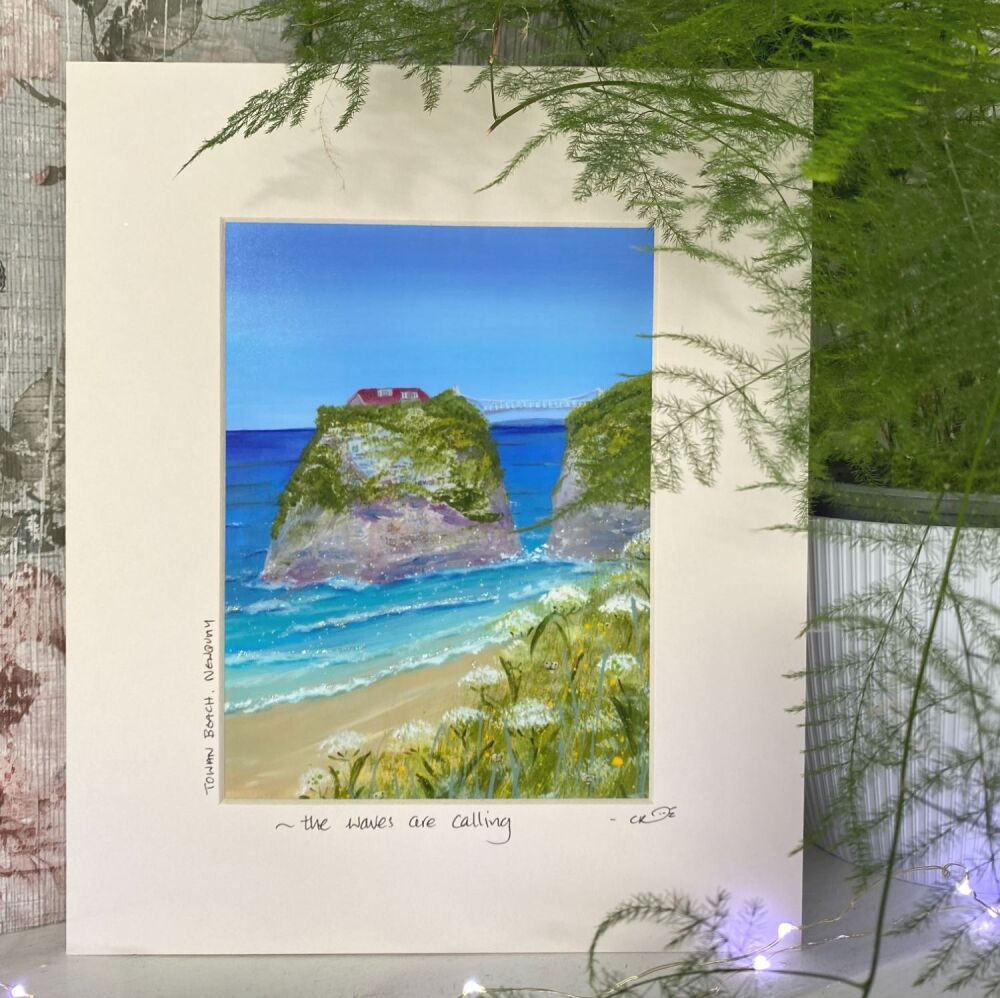 Newquay - Towan Beach - Mounted Print