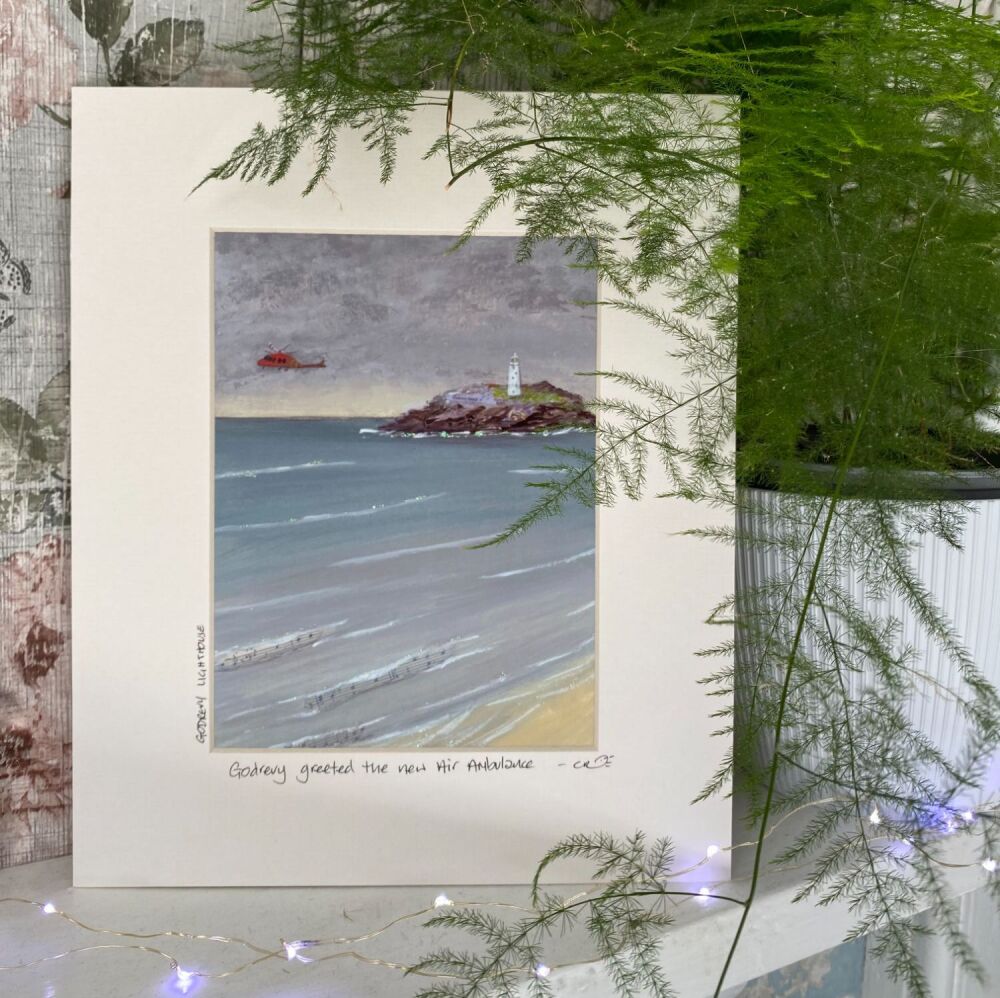Godrevy - Air Ambulance (Long) - Mounted Print