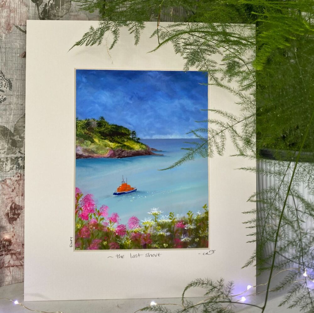 Fowey - Lifeboat - Mounted Print