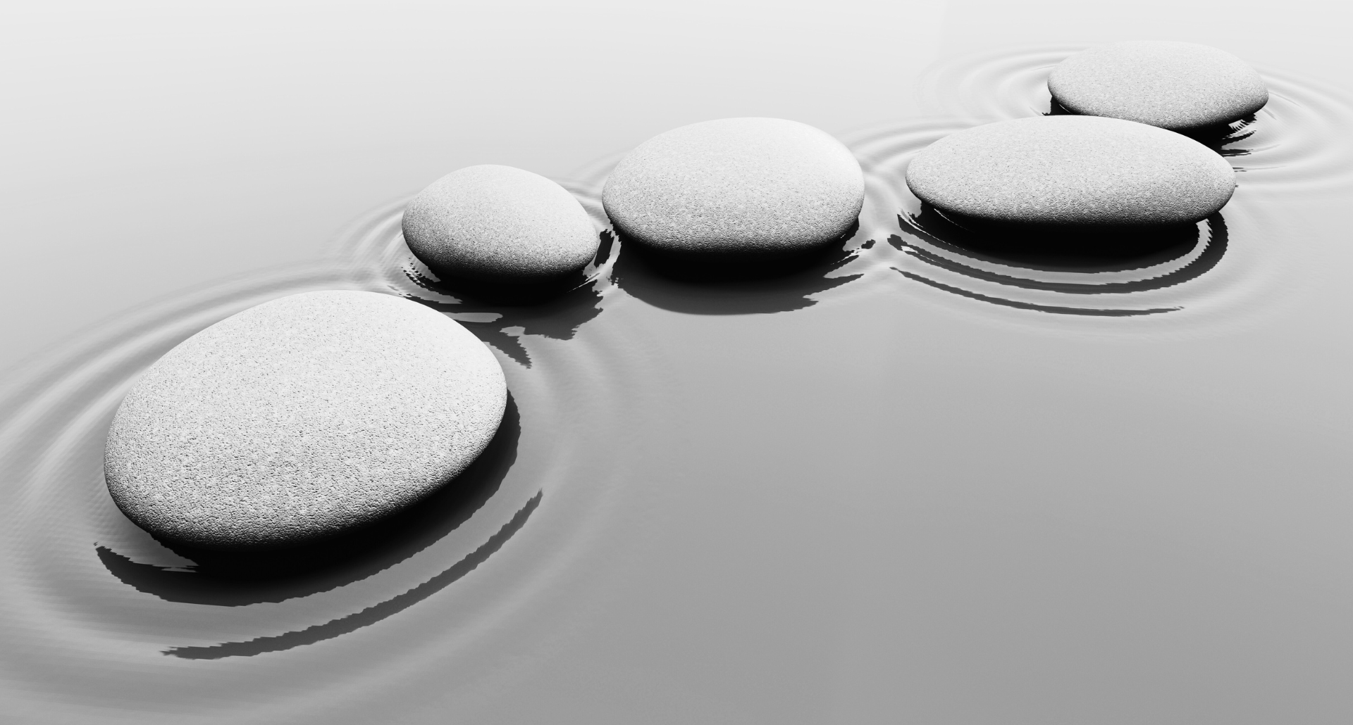 Pebbles in water
