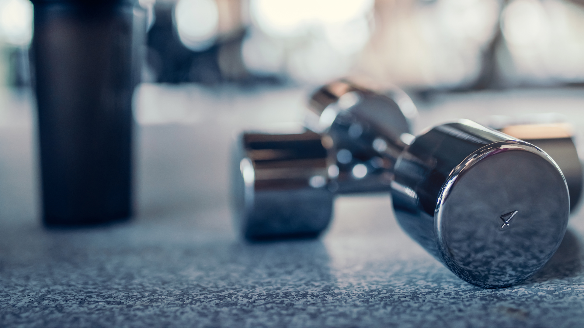 Perspective shot of weights in a gym