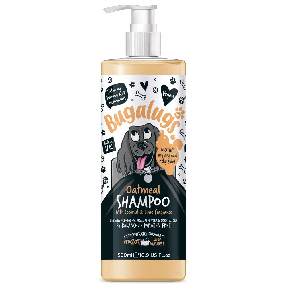 Bugalugs Oatmeal Dog Shampoo for Itchy and Irritated Skin 500ml