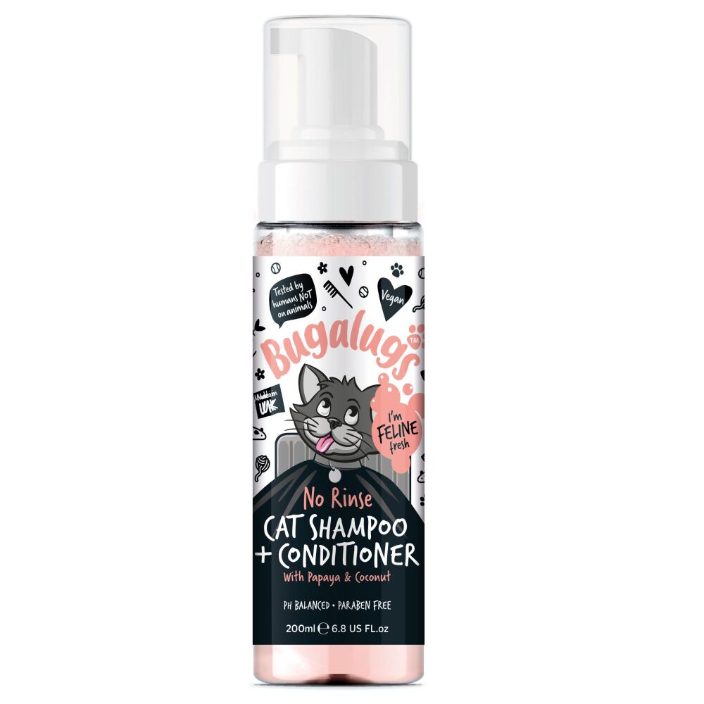 Bugalugs No Rinse Cat Shampoo and Conditioner 200ml