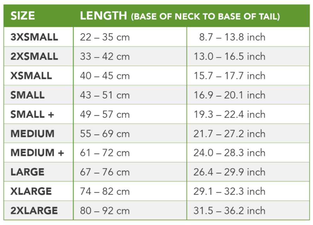 Size Guide Dog 2