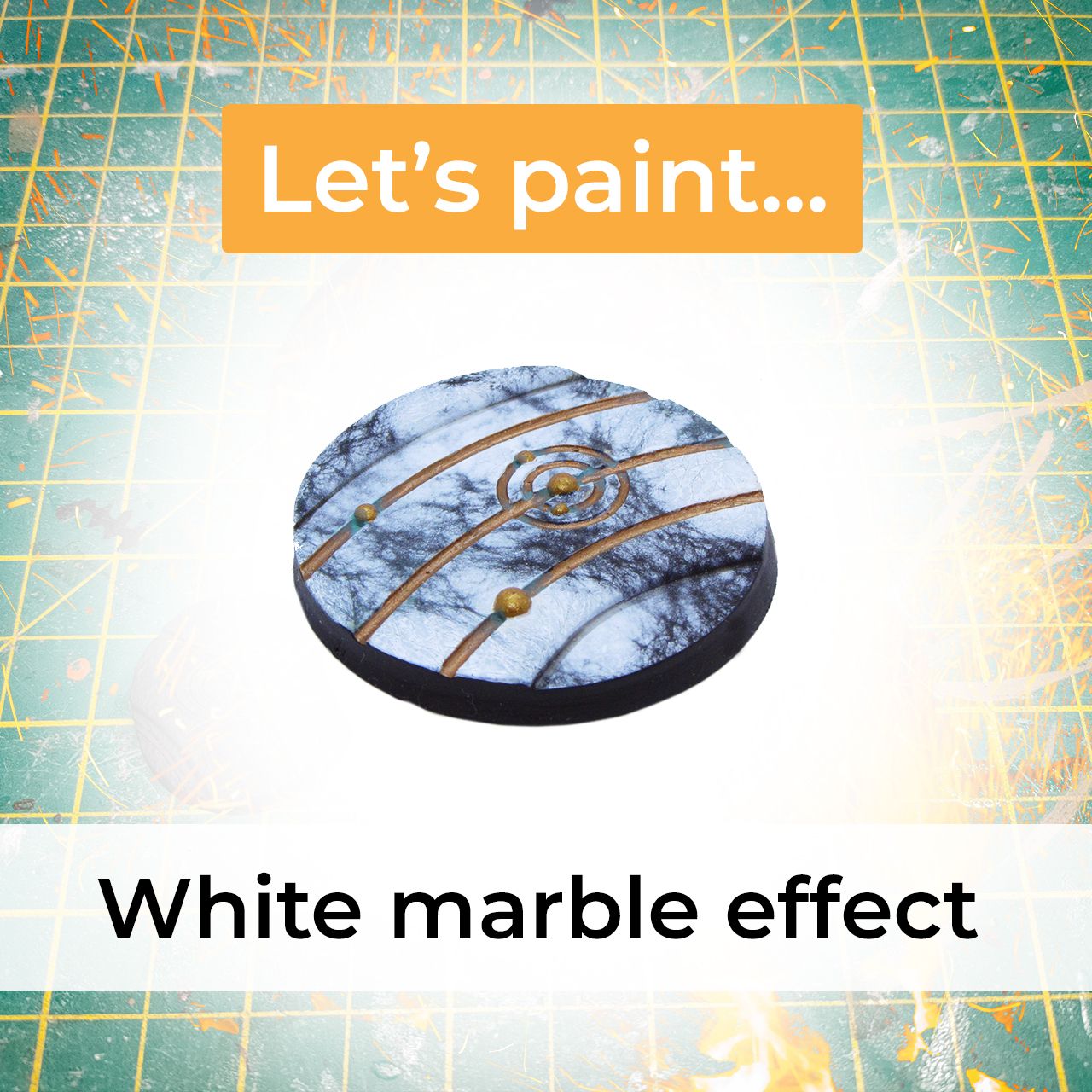marble effect planetary temple wargaming base