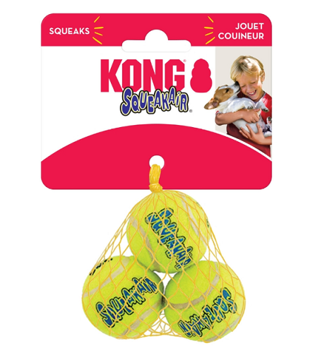 Kong Squeakair Dog Puppy Toy Tennis Balls, Pack of 3