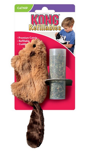 KONG Refillable Catnip Cat Kitten Toy Beaver