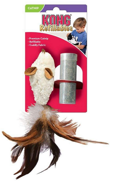 KONG Refillable Catnip Cat Kitten Toy Feather Mouse