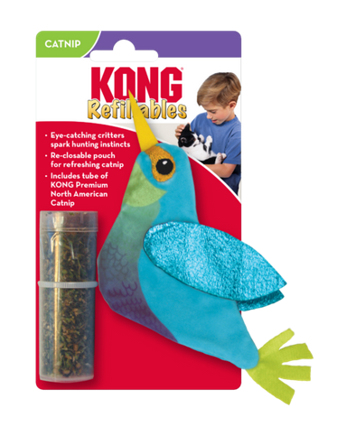 KONG Refillable Catnip Cat Kitten Toy Hummingbird