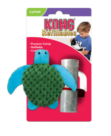 KONG Refillable Catnip Cat Kitten Toy Turtle