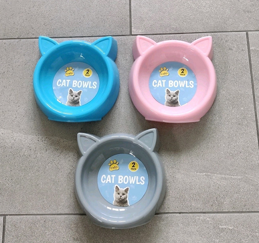 2-Pack Cat Face Plastic Bowls