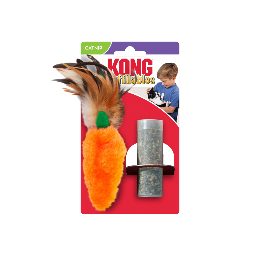 KONG Refillable Carrot with feathers