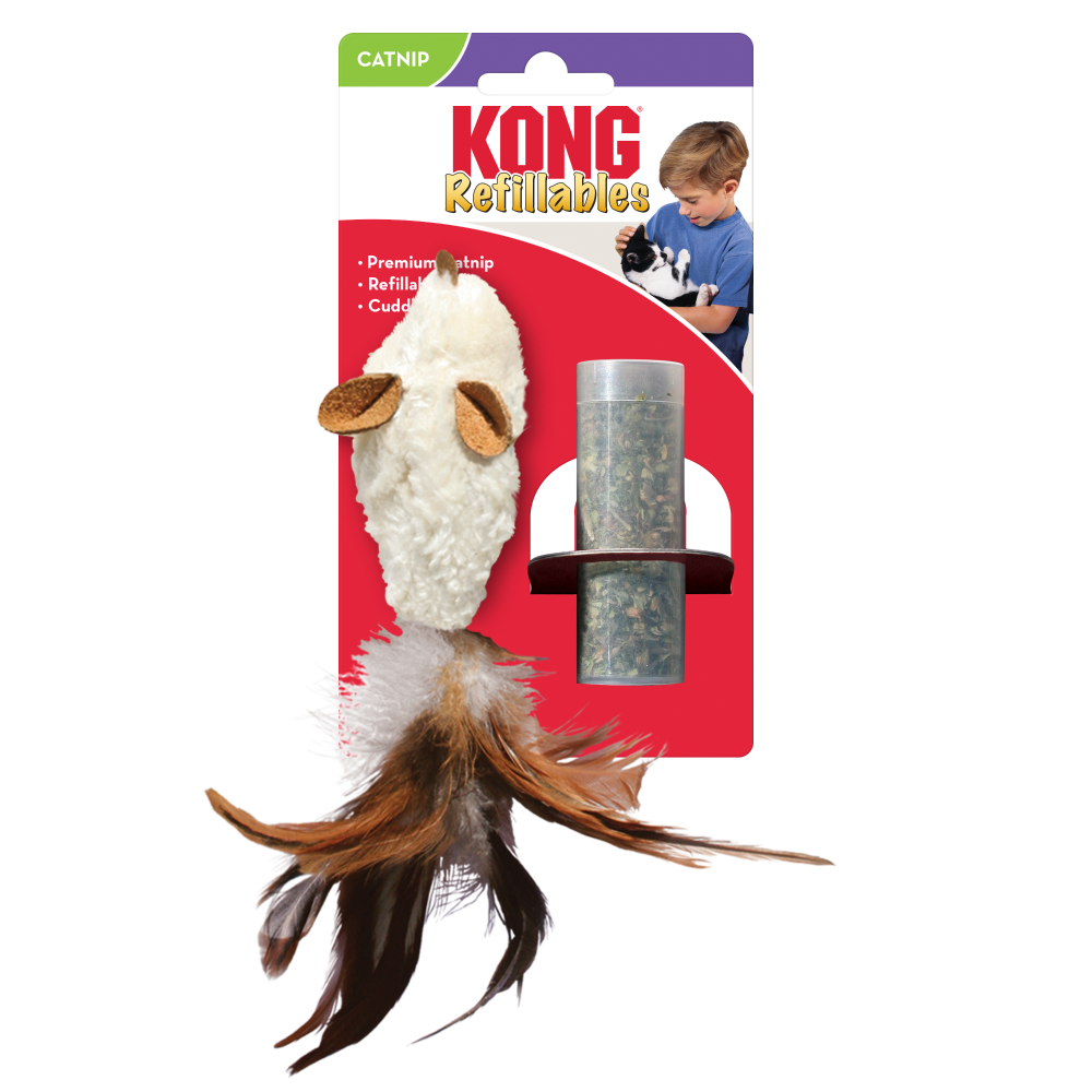 KONG Refillable Feather Mouse Catnip Toy