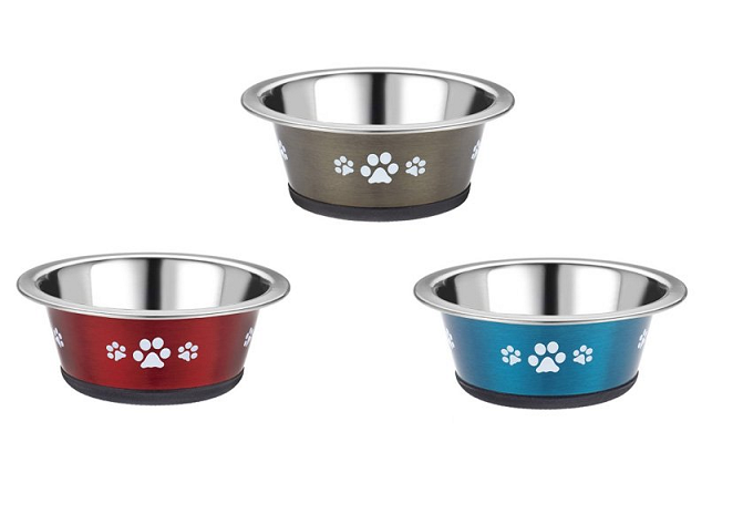 Classic Posh Paws Pet Food & Water Dish, Stainless Steel 240ml