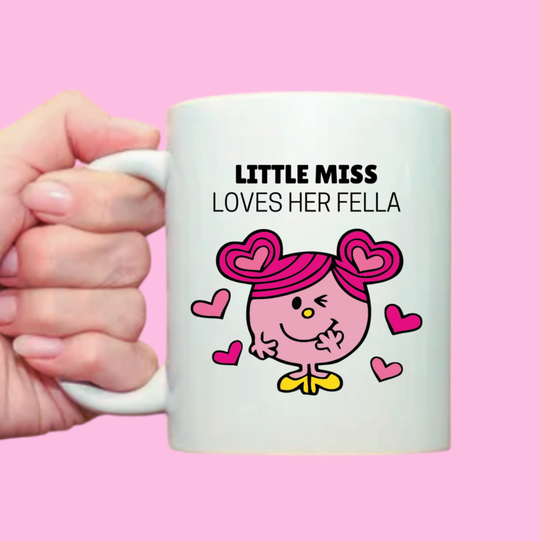 Little Miss Loves her Fella Plain or Personalised Mug