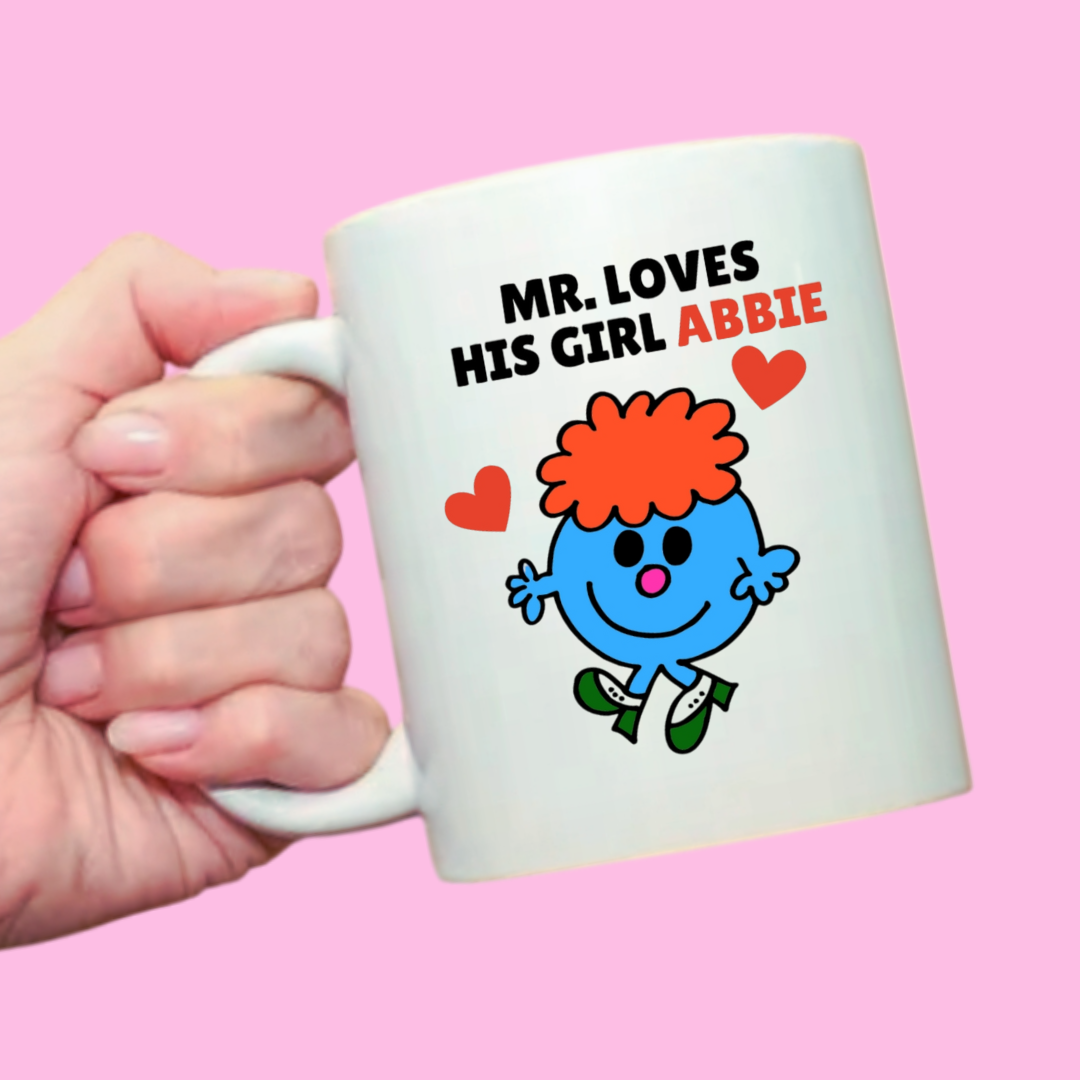 Mr Love His girl Plain or Personalised Mug