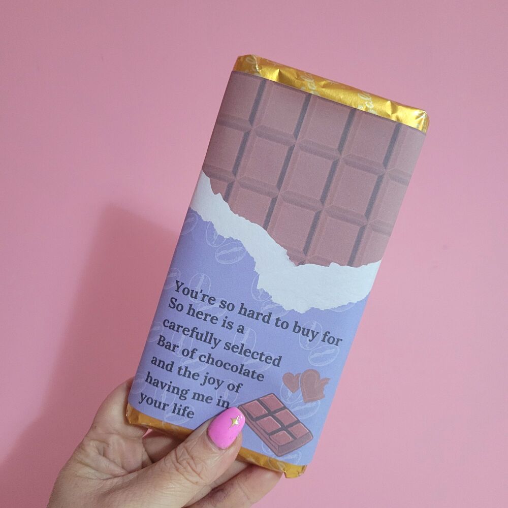 Blue You're So Hard To Buy For Chocolate Bar