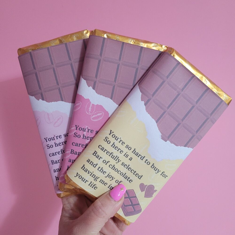 Blue You're So Hard To Buy For Chocolate Bar