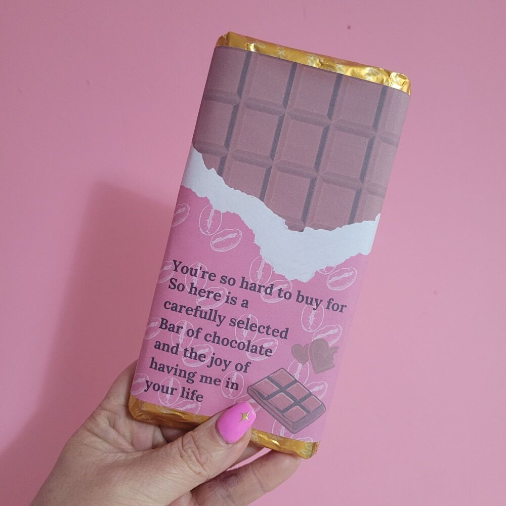 Dark Pink You're So Hard To Buy For Chocolate Bar