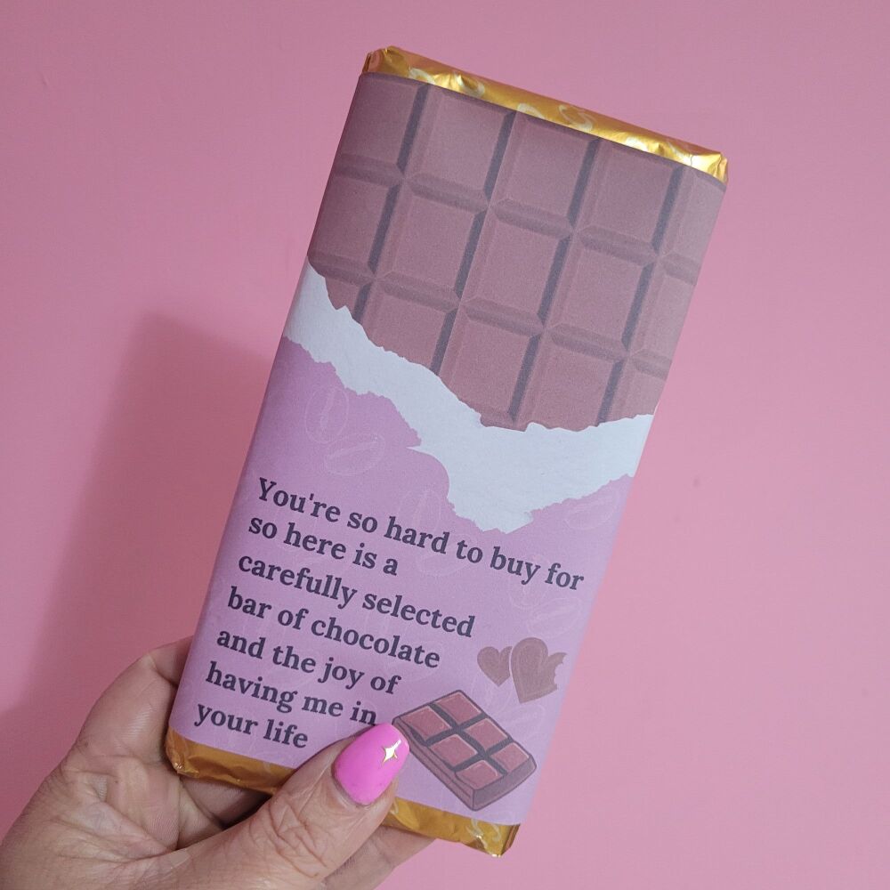 Purple You're So Hard To Buy For Chocolate Bar