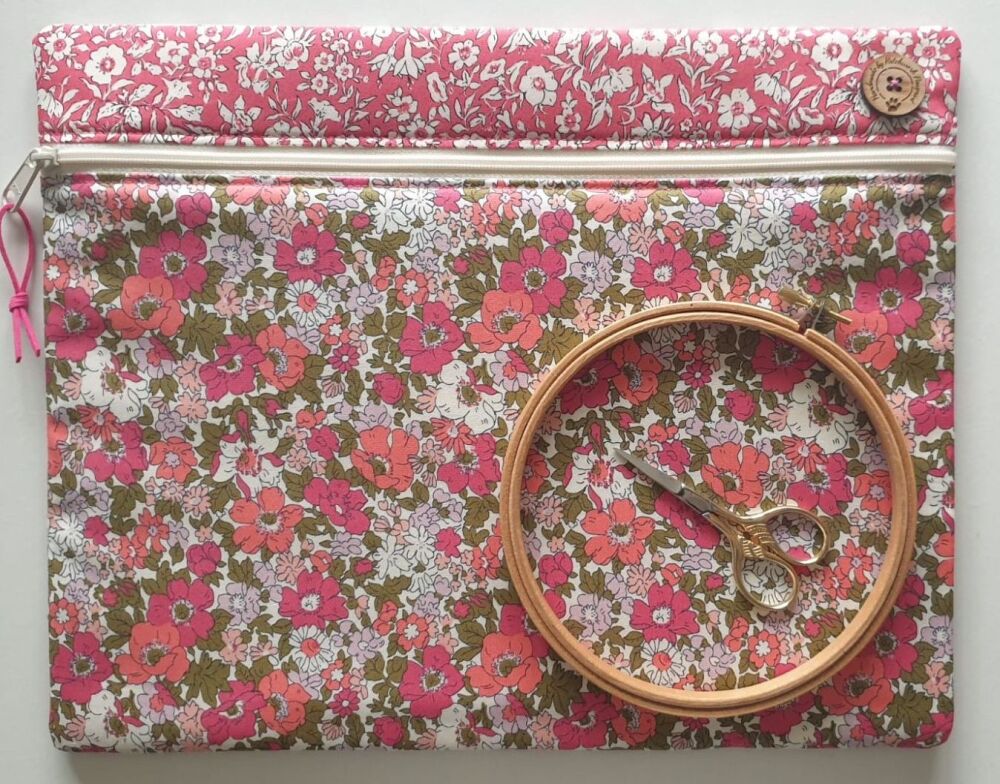 Liberty Cosmos Meadow project bag W14" x H11"