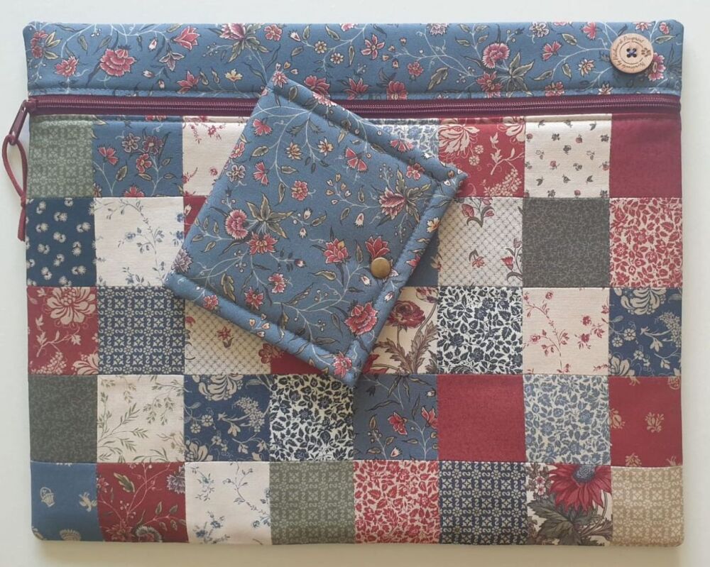 Set: Freedom Rings patchwork project bag & floss keeper.