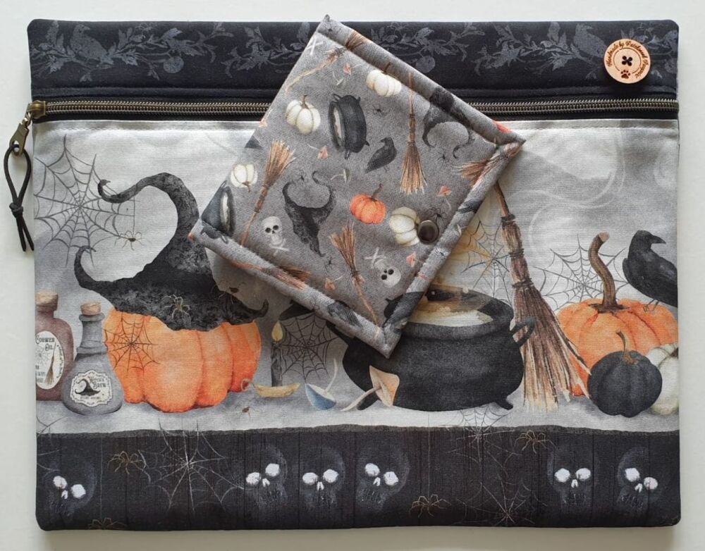 Set:  Hocus Pocus project bag & floss keeper, Halloween.