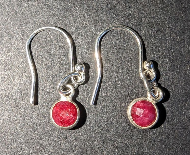 Ruby & Sterling Silver Drop