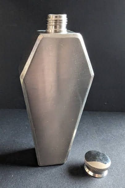 Brushed Stainless Steel Coffin Hip Flask