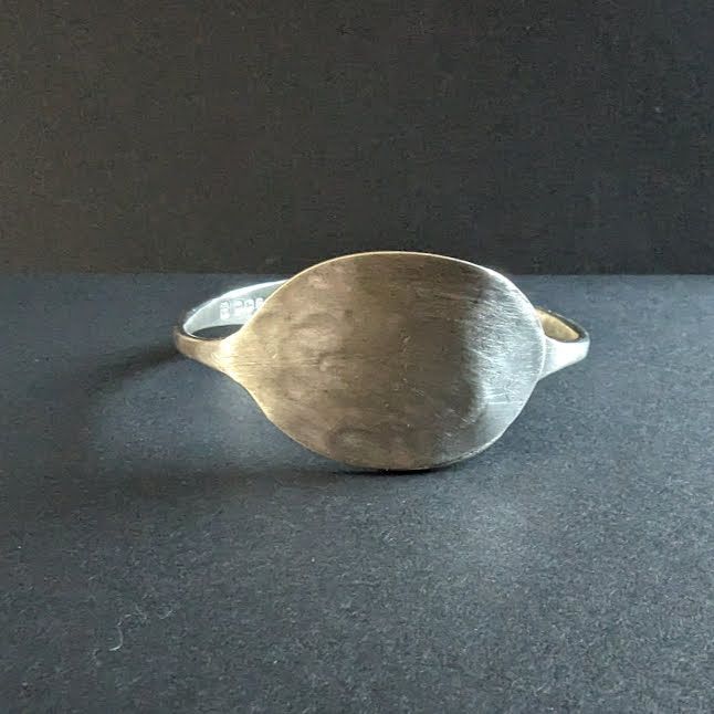 Brushed Effect Sterling Silver Spoon Bangle
