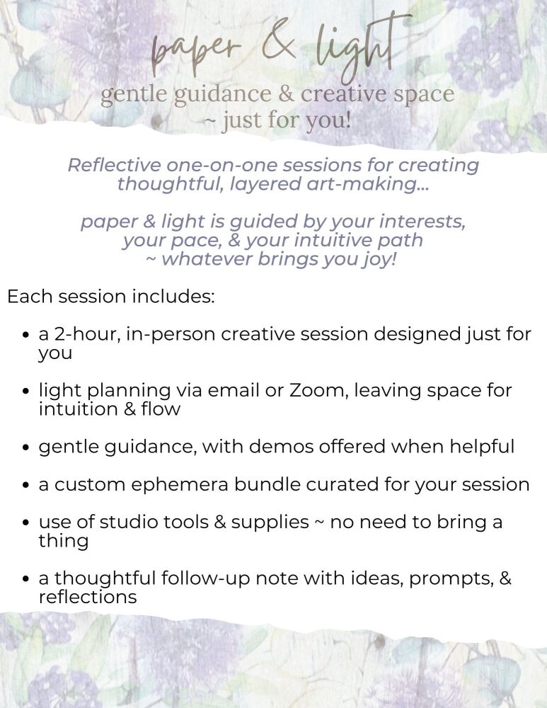 personal art retreat ~ paper & light