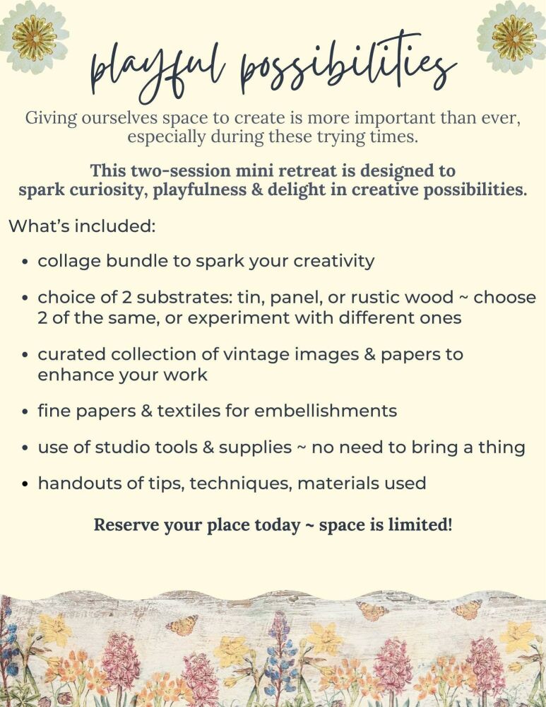 mixed media mini retreat ~ playful possibilities, registration for two