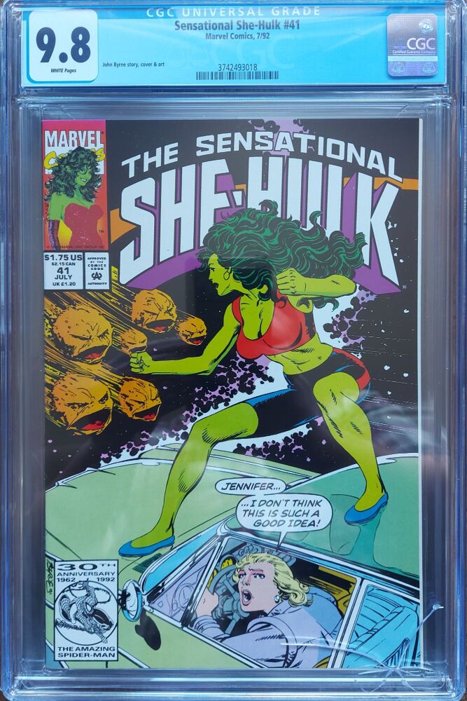 The Sensation She-Hulk #41 CGC 9.8 - Damage to case - White Pages