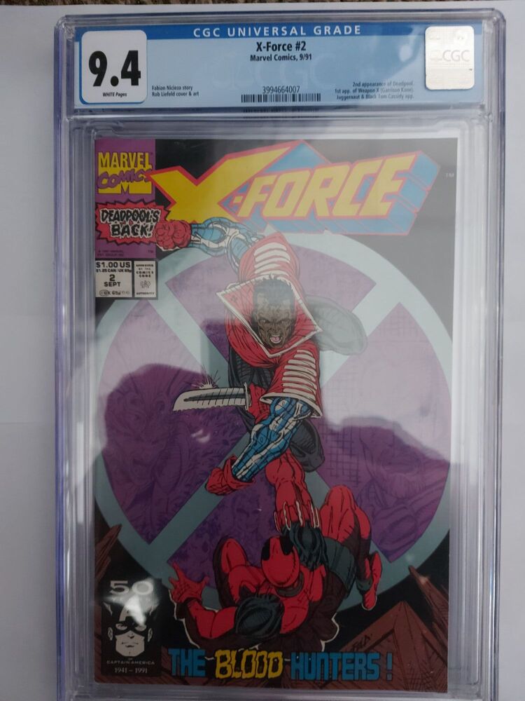 X-Force #2 - 2nd App of Deadpool, 1st App of Weapon X - CGC 9.4